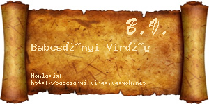 Babcsányi Virág névjegykártya